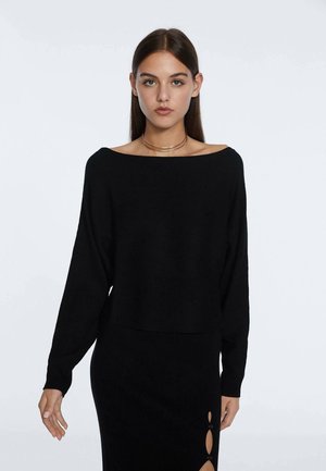 MIT BATEAU-AUSSCHNITT - Maglione - black