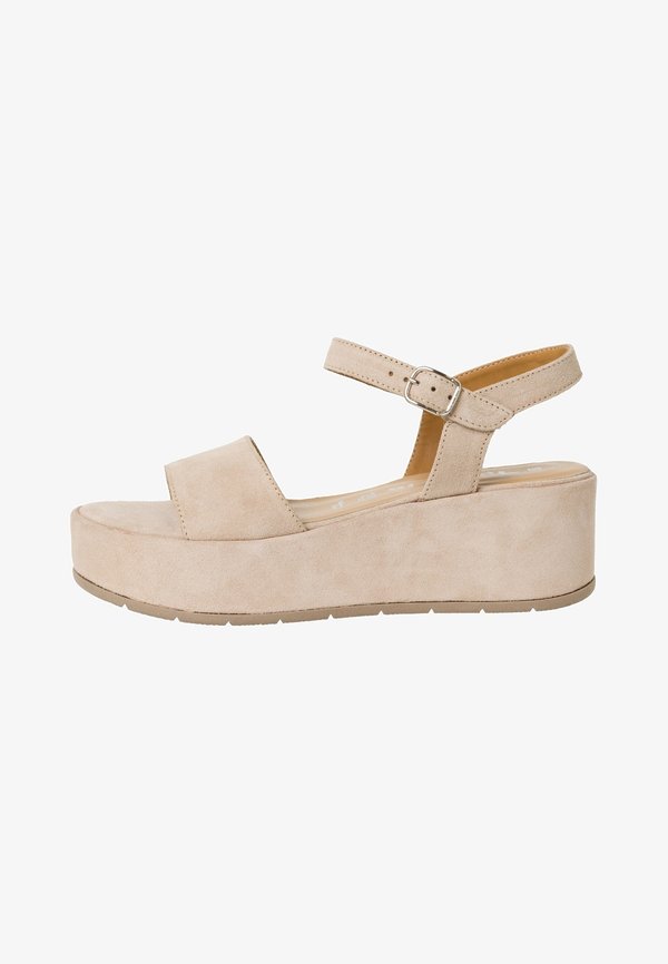 Wedge sandals - ivory suede