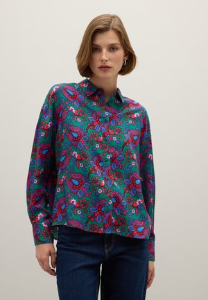 Hemdbluse - verde/rosso