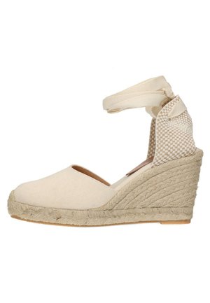 Manfield Sandalen met sleehak -  white