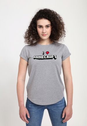 I HEART MINECRAFT - Print T-shirt - light heather grey