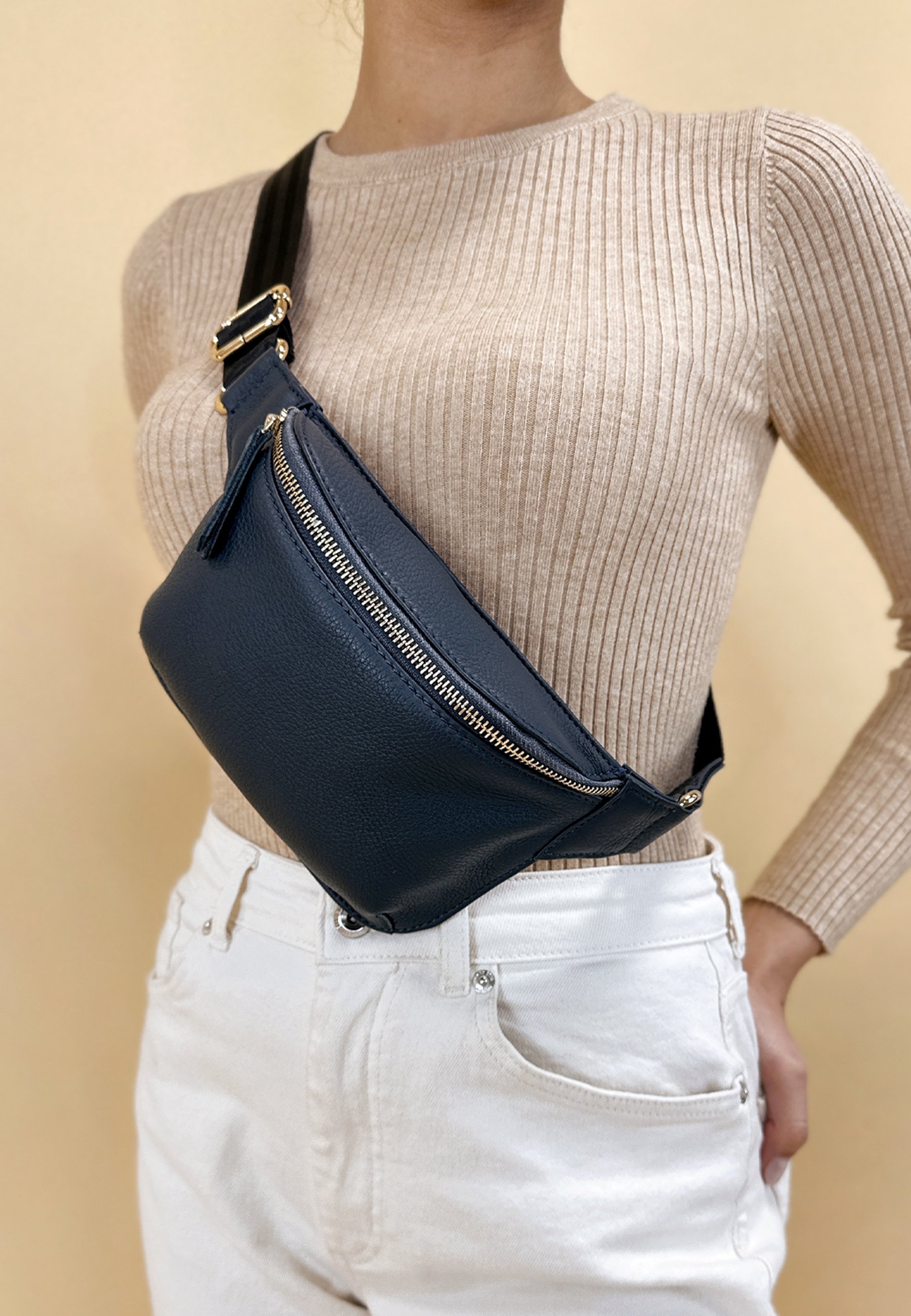 Piquadro P16 Gürteltasche Aus Leder & Stoff – Blau, Sportlich-elegant, Für Herren