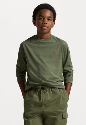 Polo Ralph Lauren COTTON JERSEY LONG-SLEEVE T-SHIRT - Pitkähihainen paita - mint/olive