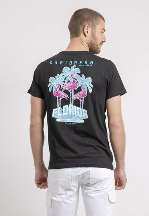 COL ROND NARUBA - T-shirt imprimé - noir