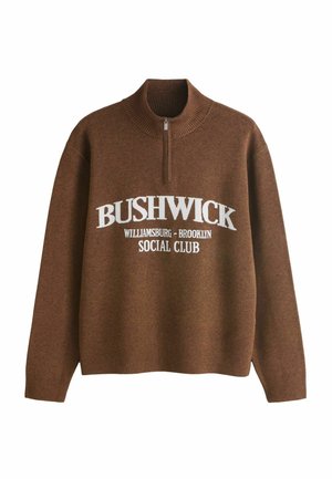 REGULAR FIT PREMIUM MID-WEIGHT BUSHWICK GRAPHIC ZIP NECK - Strickpullover - brown