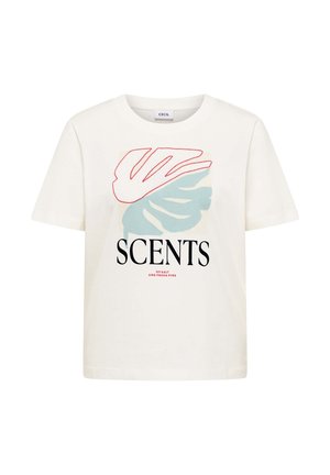 Cecil, T-SHIRT WITH ROUND NECK AND FRONT PRINT - T-shirt imprimé - vanilla white