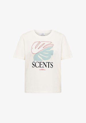 Cecil, T-SHIRT WITH ROUND NECK AND FRONT PRINT - Camiseta estampada - vanilla white