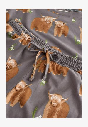 Next HAMISH THE HIGHLAND COW SHORT SLEEVE SET - Pidžaamakomplekt - charcoal grey