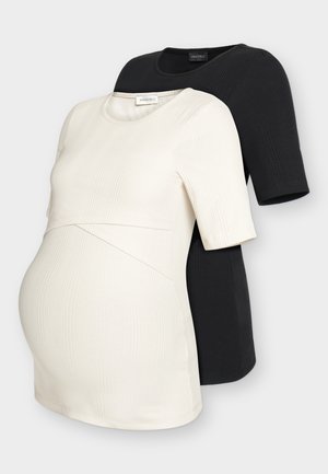 2-PACK  - Basic póló - brazilian sand & black