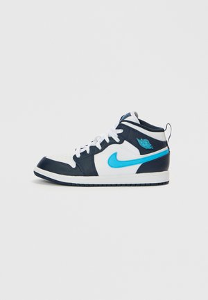 JORDAN 1 MID UNISEX - Aukšto profilio sportbačiai - obsidian/dark powder blue/white