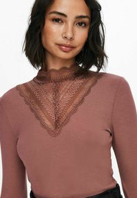 ONLY ONLTILDE HIGH NECK - Langærmet T-shirt - rose brown