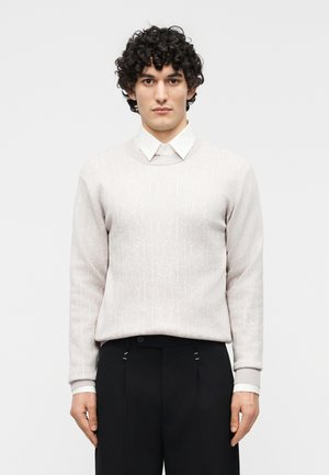 Cavalli Uomo MONOGRAM SWEATER - Πουλόβερ - beige