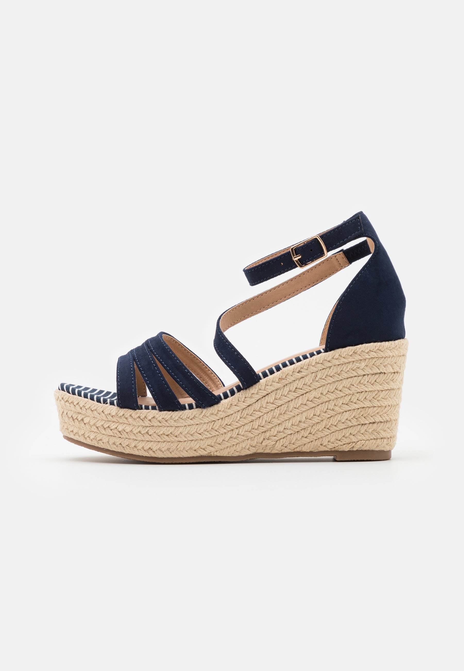 sandali blu con plateau