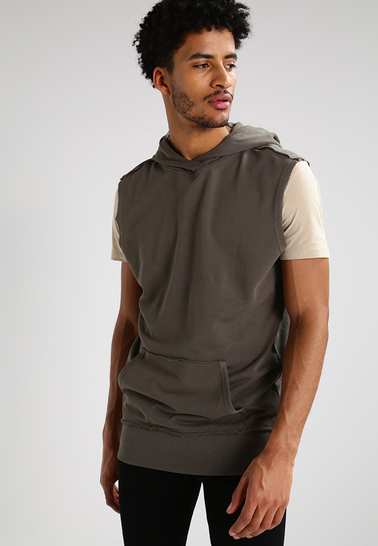 Urban Classics OPEN EDGE SLEEVELESS HOODY - Trükipildiga T-särk - olive