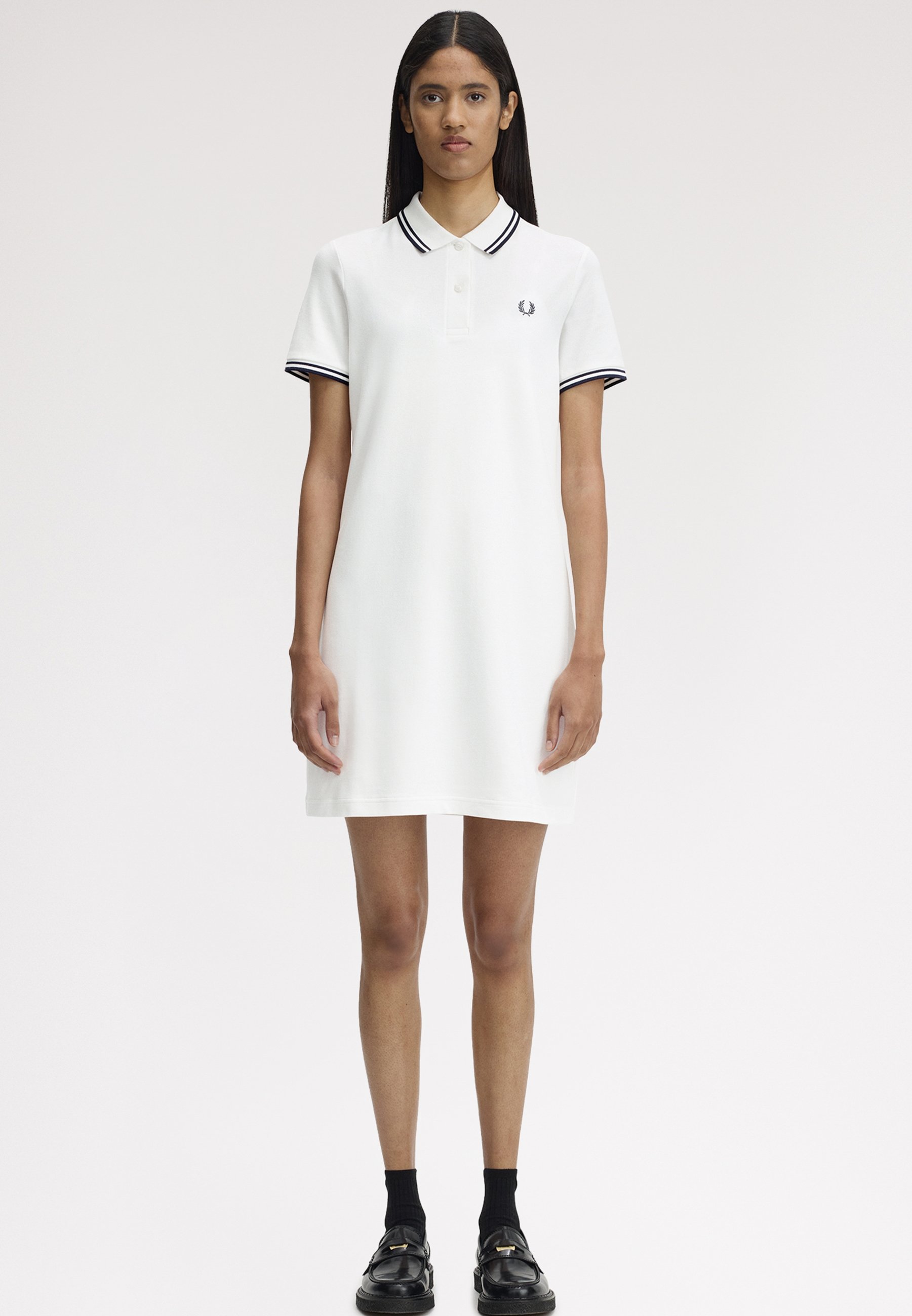 Fred Perry TWIN TIPPED FRED PERRY DRESS - Shift dress - snow white