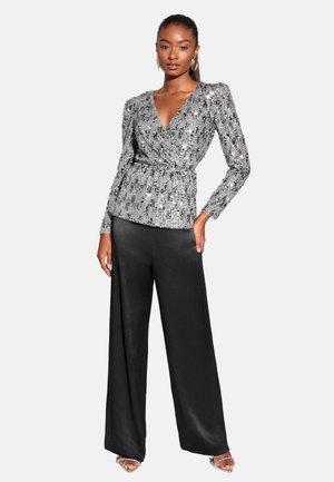 REGULAR FIT  - Bluse - silver sequin