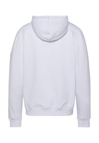 Felpa bianca con cappuccio, dal texture morbido, maniche lunghe, vestibilità comoda e tasca a marsupio. Presenta polsini e orlo a costine.