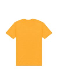 Tričko s krátkým rukávem a kulatým výstřihem v jasně žluté barvě z bavlny. Má jemnou texturu, bez vzorů a čistý, jednoduchý design s klasickým střihem.