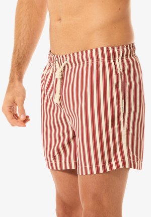 ALASSIO - Swimming shorts - red white stripes