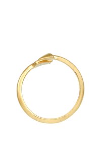 Goldring mit einem eleganten, glatten Band und einer verjüngten, spitzen Akzentuierung an der Spitze. Einfaches Design mit einem polierten Finish.