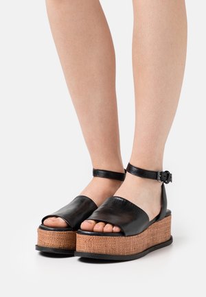 MJUS Sandalen met plateauzool - black