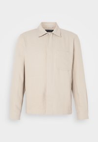 CAMP COLLAR OVERSHIRT ONE CHEST AND SIDESEAM POCKET STRAIGHT HEM - Light jacket - beige