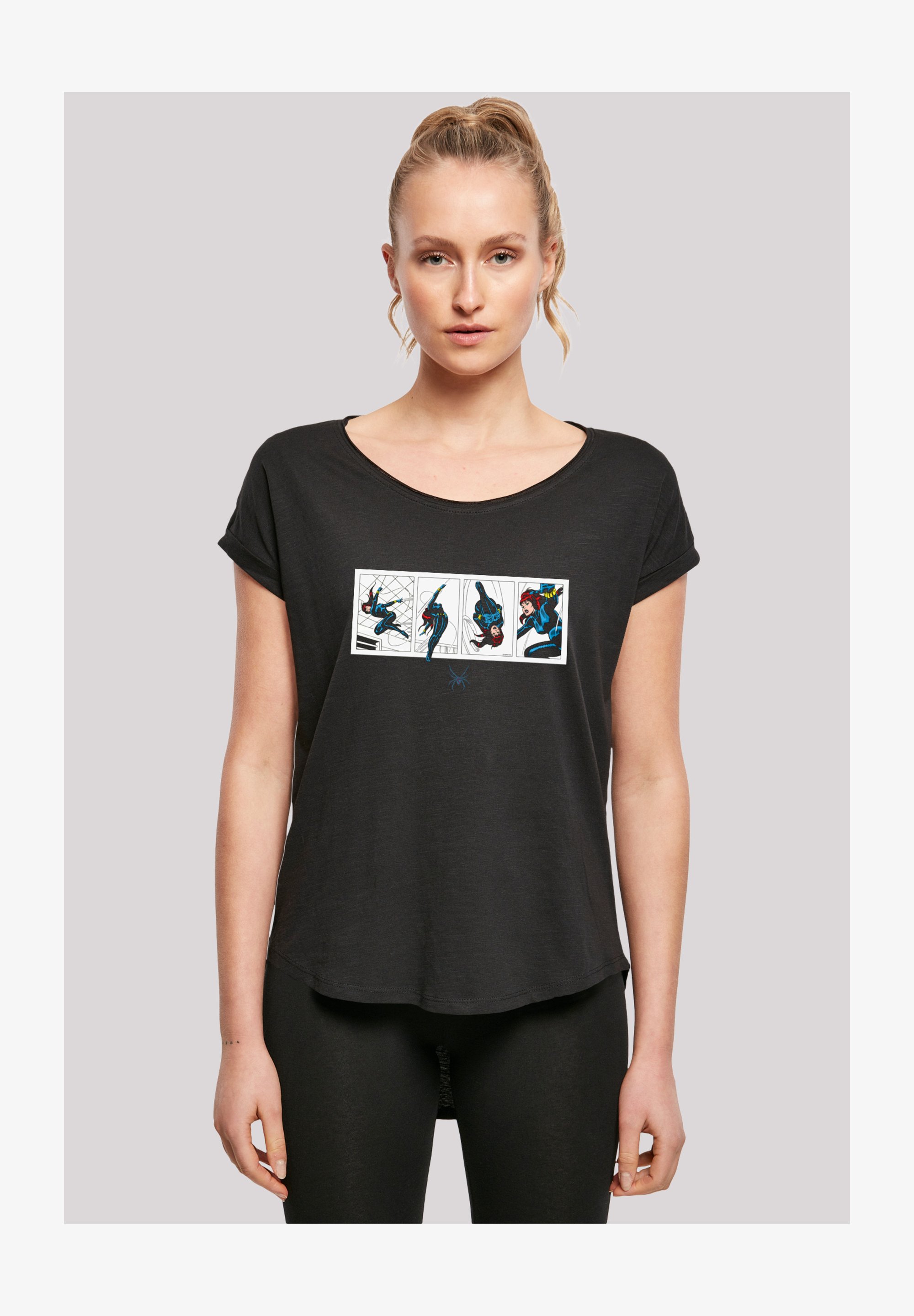 Marvel Black Widow T-Shirt Donna Manica Corta: Maglietta Ufficiale In 100% Cotone Organico, Taglie S-M-L-XL