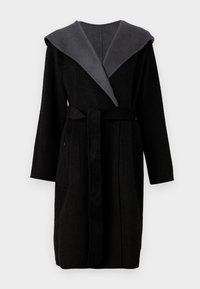 HOODED WRAP COAT - Κλασικό παλτό - charcoal