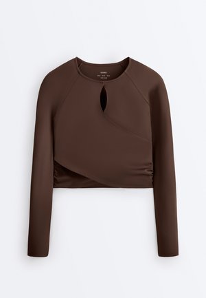 OYSHO COMFORTLUX LONG-SLEEVED  - Hosszú ujjú felső - mottled brown