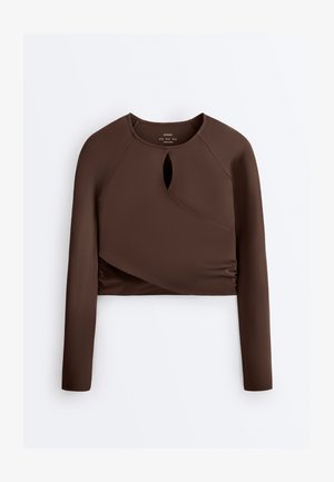 OYSHO COMFORTLUX LONG-SLEEVED - Hosszú ujjú felső - mottled brown
