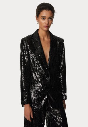 Marks & Spencer SEQUIN SINGLE BREASTED - Blazer - black