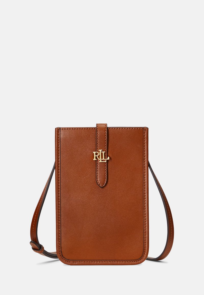 Lauren Ralph Lauren LEATHER CROSSBODY TECH CASE - Taštička na mobil - tan