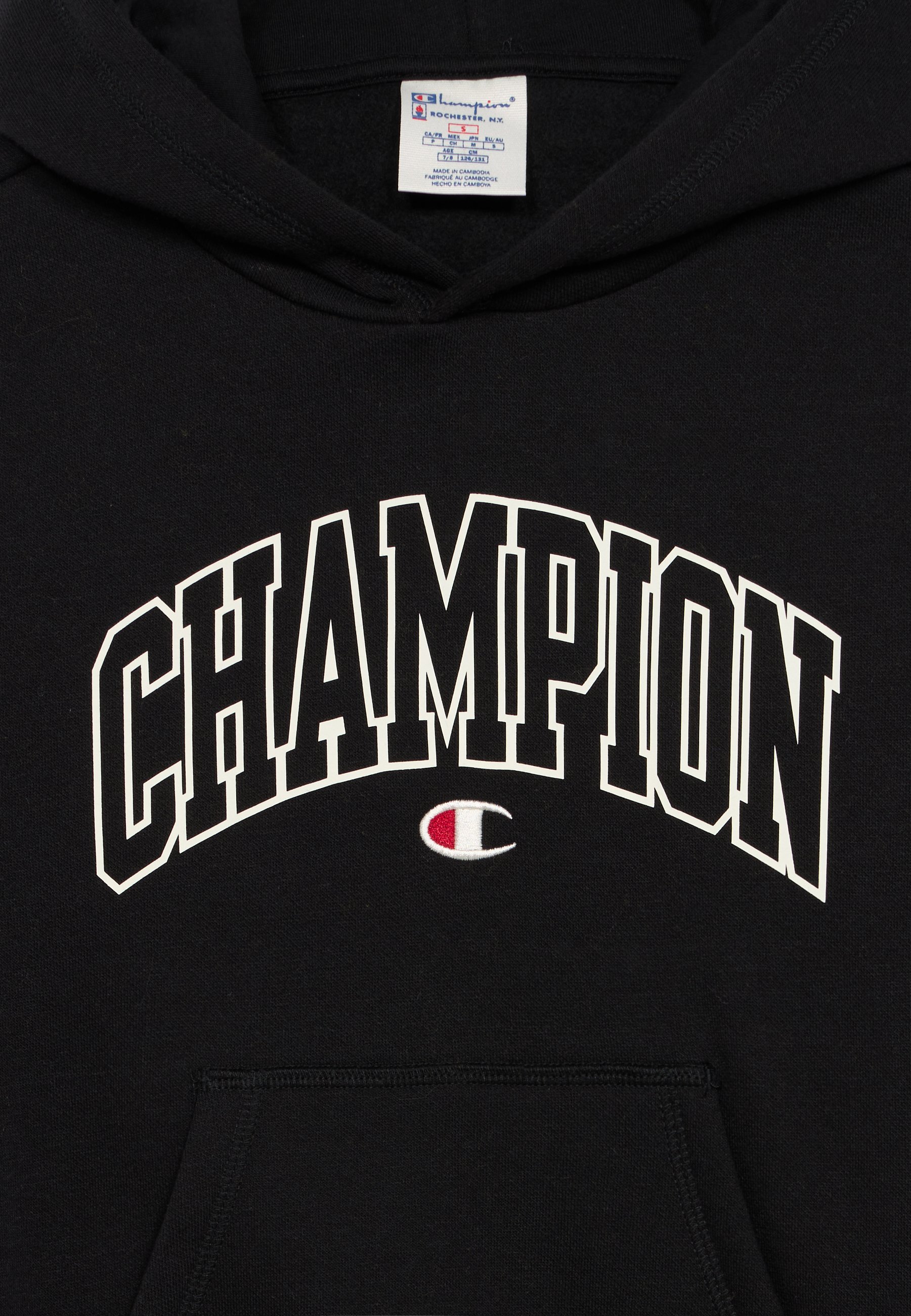 Champion COLLEGE HOODIE LARGE LOGO UNISEX - Hoodie - black - Zalando