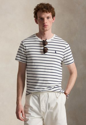 CUSTOM SLIM FIT SOFT COTTON T-SHIRT - Μπλουζάκι με στάμπα - white/refined navy