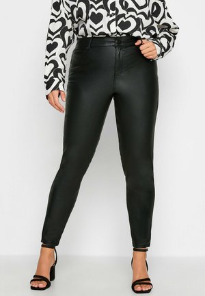 Yours Clothing, COATED SKINNY STRETCH AVA JEANS - Jeans skinny - black