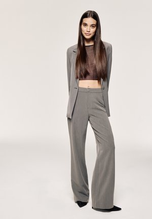 Terranova WIDE LEG - Pantaloni - grigio medio melange