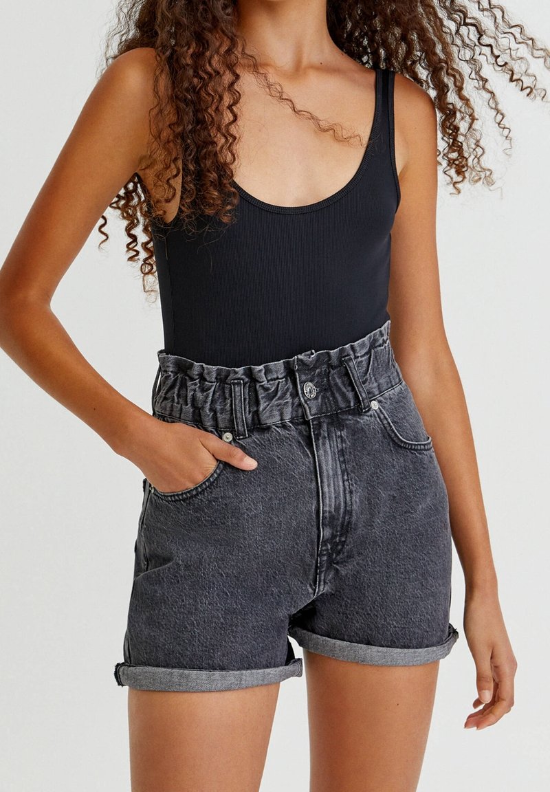 Short Pull&Bear Noir Effet Vieilli Stretch – Taille 38 Femme – Neuf Avec étiquette