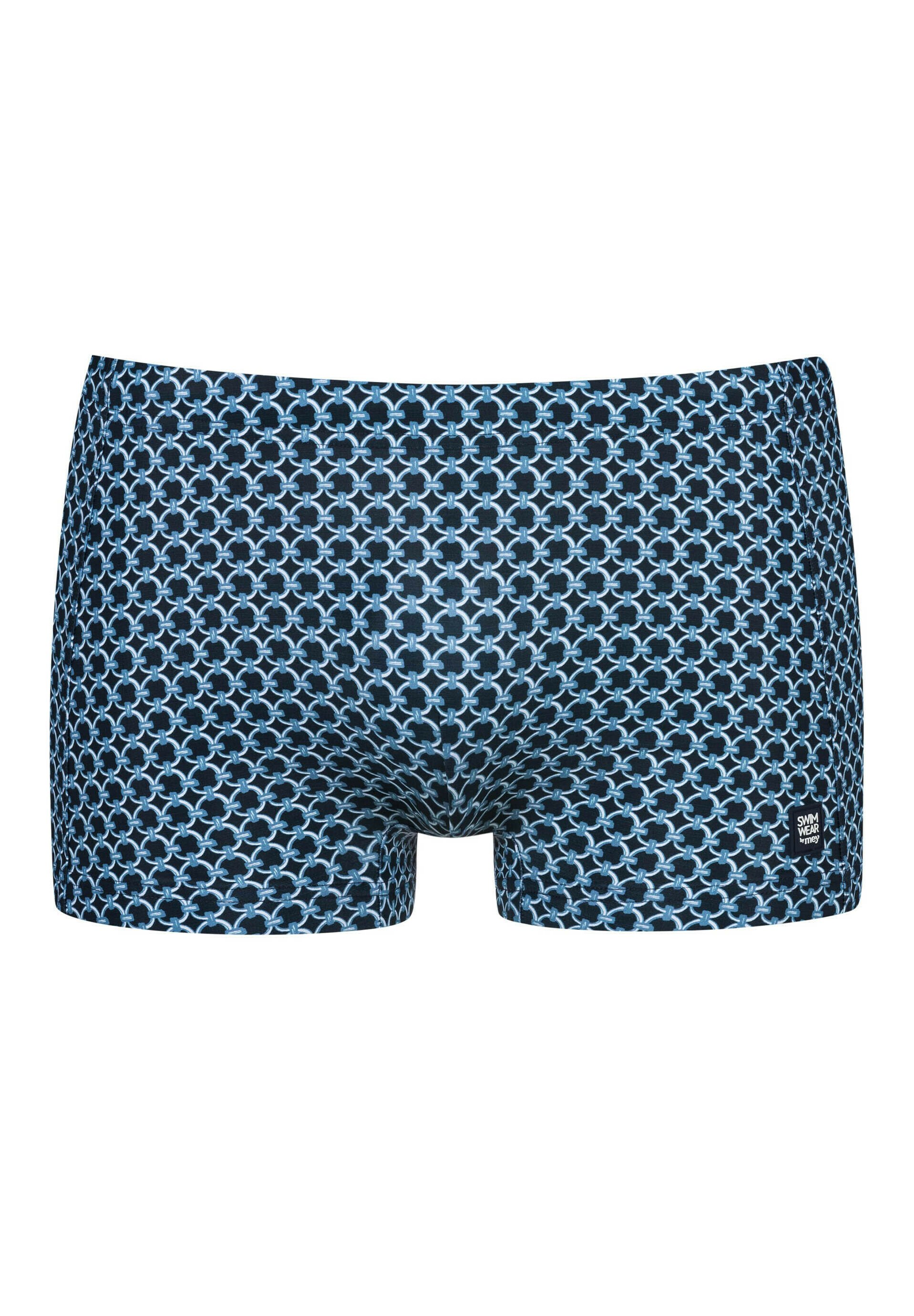 Mey Bade-Serie Broader Stripe Herren Badehose – Yacht Blue, Größe L, Board Shorts Mit Pull-on-Verschluss