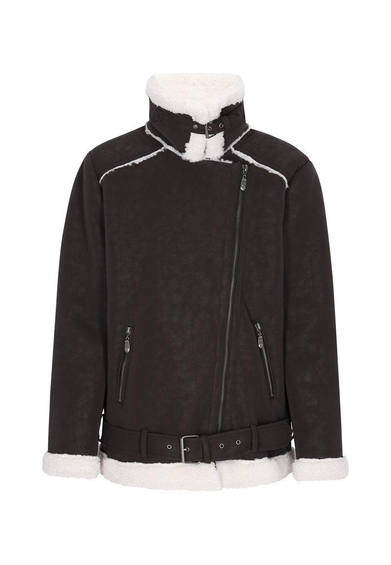 dreimaster Imitatieleren jas donkerbruin