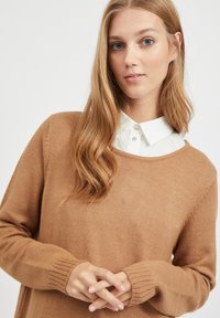 VILA VIRIL DRESS - Vestido de malha - tigers eye