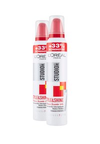 L'Oréal Paris - MOUSSE PER CAPELLI STUDIO LINE STYLE&SHINE, FISSAGGIO IPER FORTE, 200ML - 2 PACK - Trattamenti capelli Immagine in miniatura 1