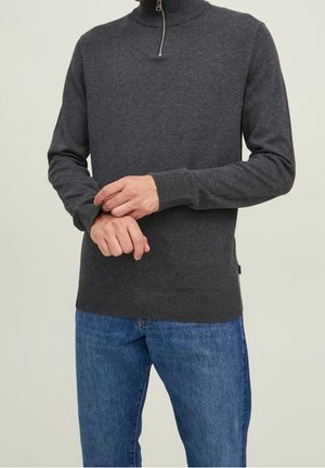 Strickpullover - mottled dark grey