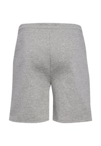 Grå bomullsshorts med avslappnad passform, i en ensfärgad design, med elastiskt midjeband och enkla sömmar, utformade för komfort och lättbärbarhet.