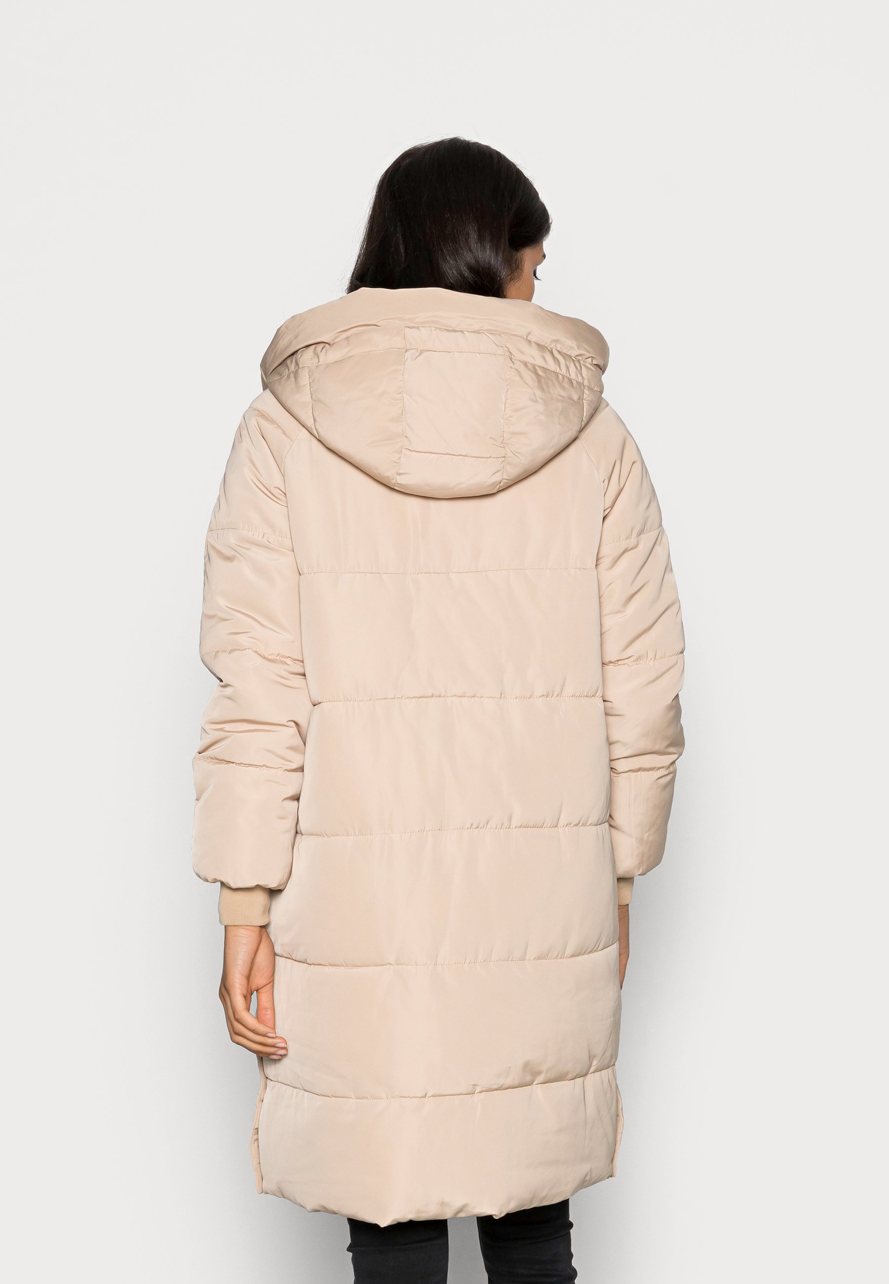 padded knee length coat