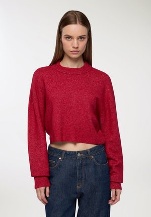 CROP TINTA UNITA - Maglione - rosso