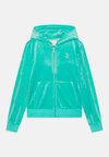 DIAMANTE ZIP THROUGH HOODIE - Športna jopa s kapuco na zadrgo - turquoise