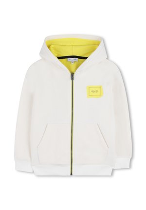 MIT REISSVERSCHLUSS - Sweatjacke - blanc jaune