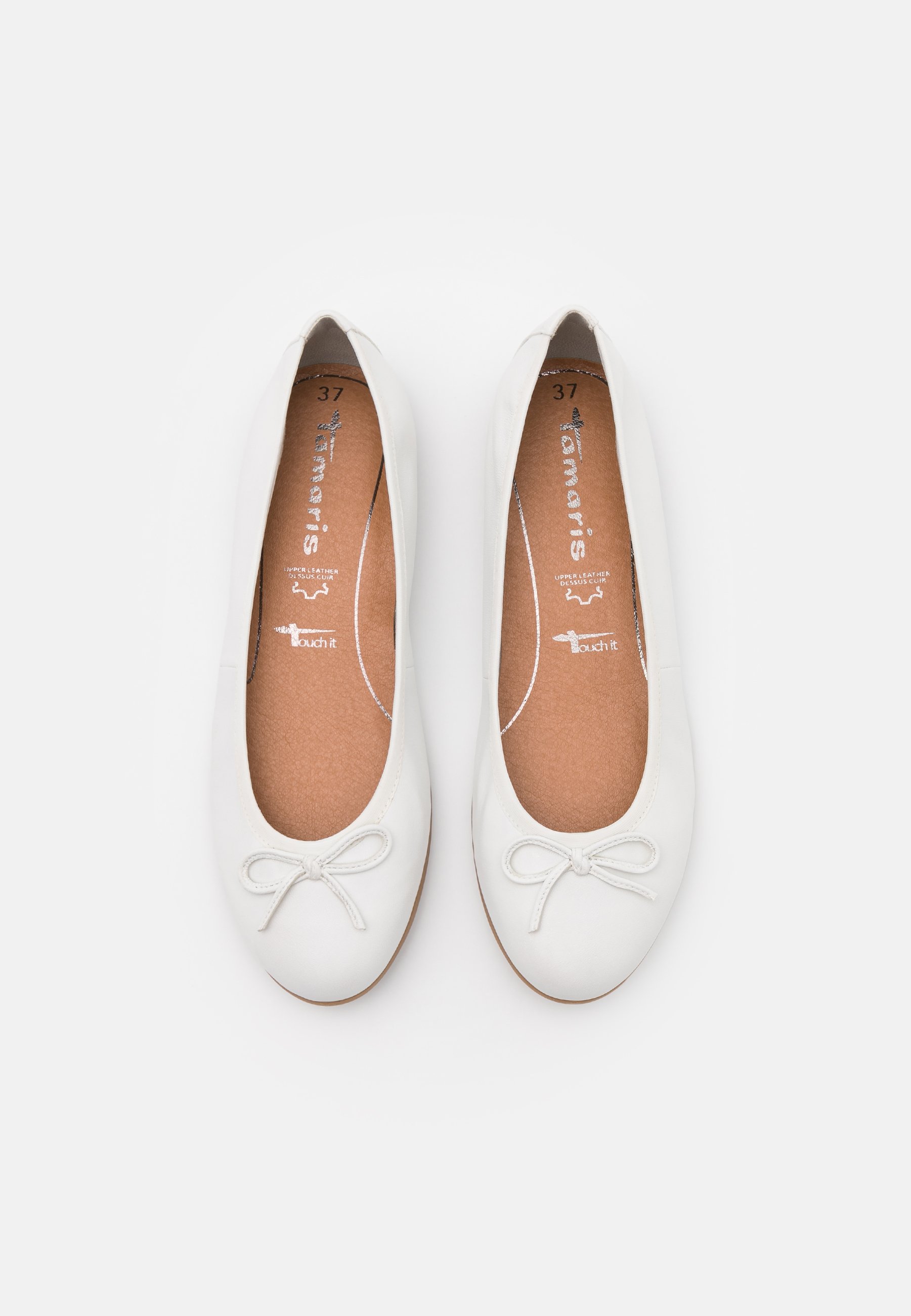 Ballerina Cream/Logo | Dames Tamaris Ballerina'S » Vlg Rocki