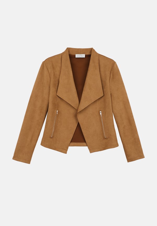 Faux leather jacket - camel3