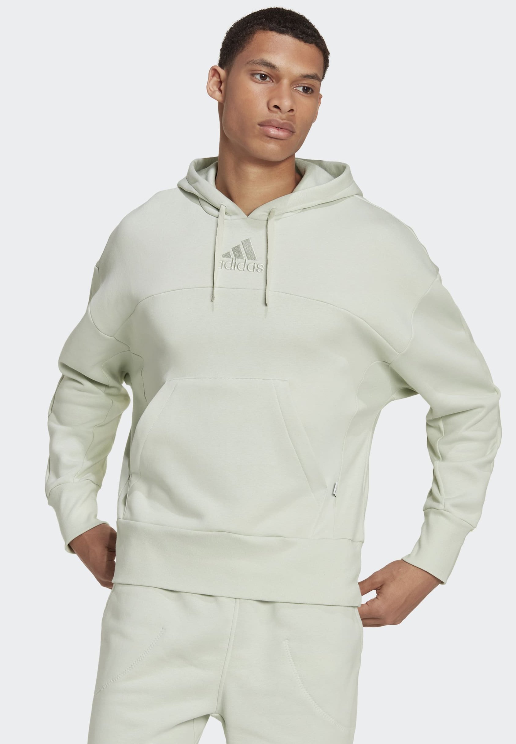 adidas Performance STUDIO LOUNGE FLEECE - Jersey con capucha green/verde - Zalando.es